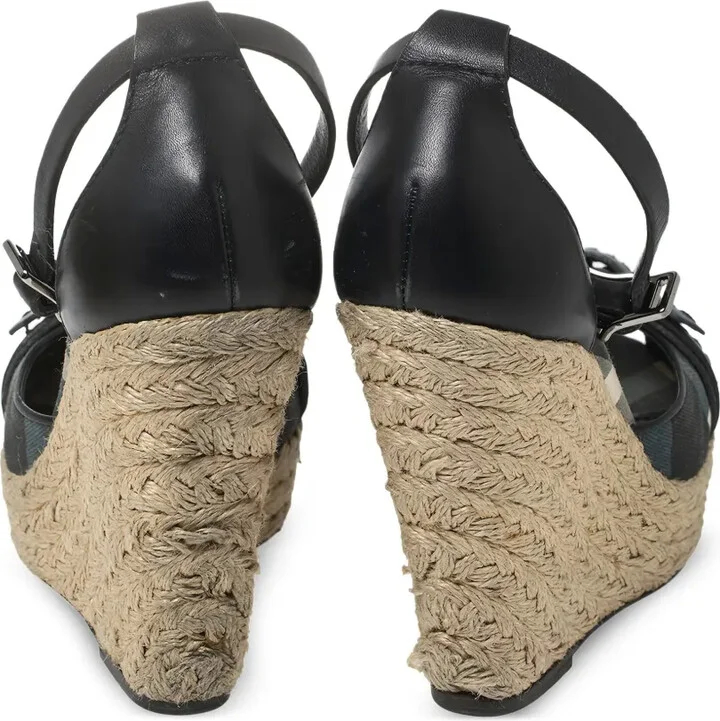 Nova check-canvas wedge sandals - Image 3