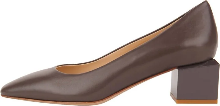 Novella Block Heeled Pump In Asphalt Nappa