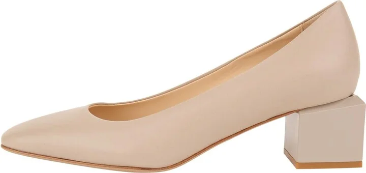 Novella Block Heeled Pump In Birch