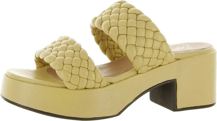 Novelty Womens Leather Woven Heel Sandals
