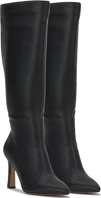 Noyaa Boots Women's US 7.5 Black Leather Stiletto Heel KHD1401