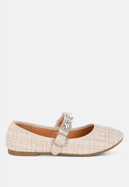 Noyama Charms Embellished Tweed Mary Janes Women