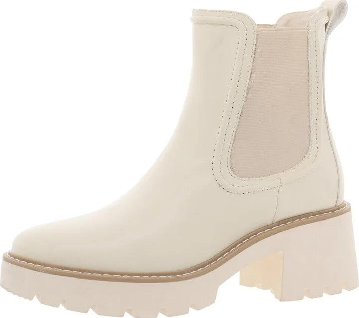 Noylynn Womens Solid Leather Motorcycle Boots