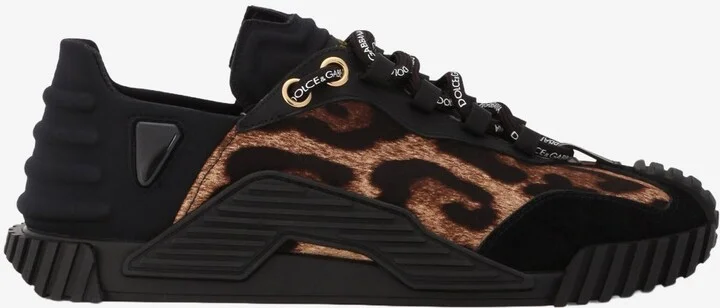 NS1 Leopard Print Fabric Slip-on Sneakers