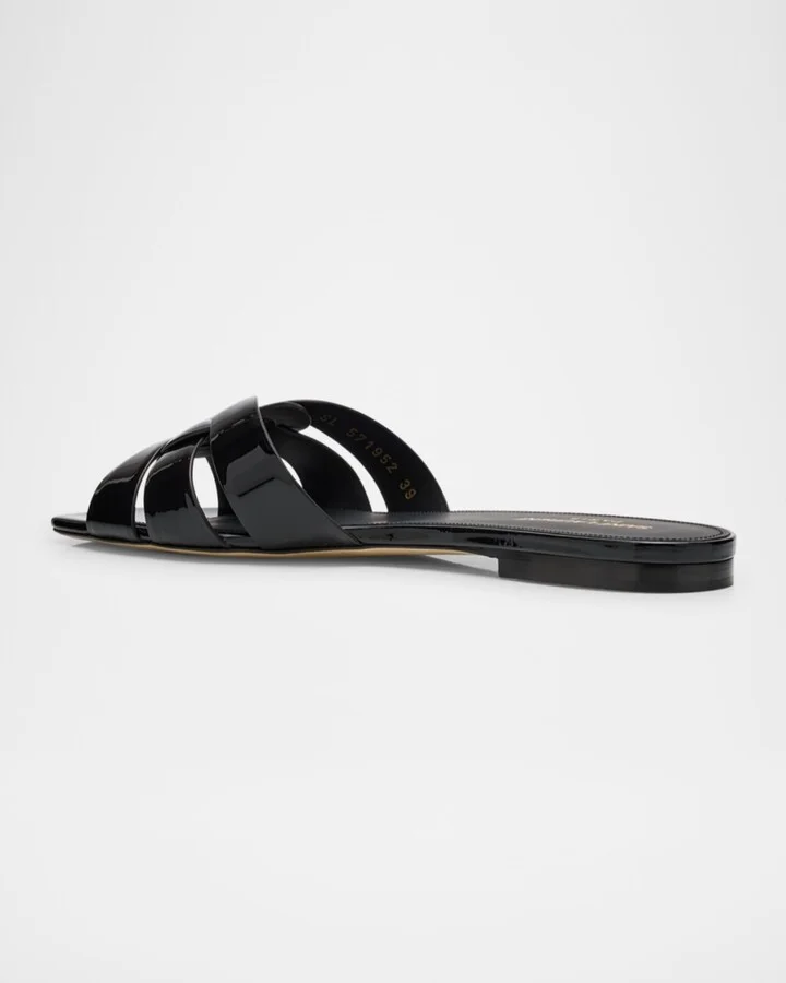 Nu Pieds Woven Patent Flat Sandals - Image 2