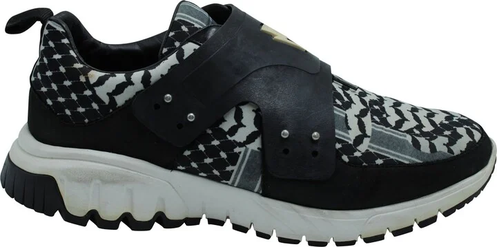 Nubuck and Leather-Trimmed Printed Sneakers in Multicolor Neoprene