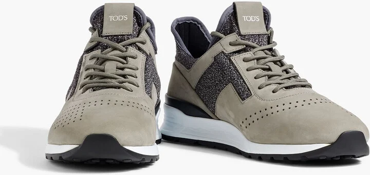 Nubuck and stretch-knit sneakers - Image 2