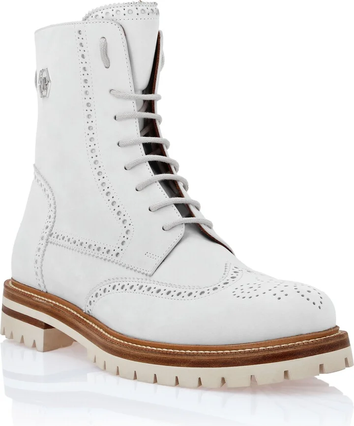 Nubuck Boots Mid Flat Hexagon