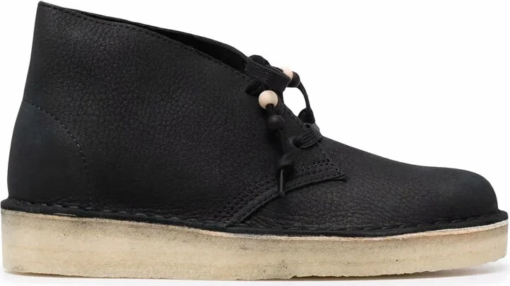 Nubuck leather lace-up ankle boots