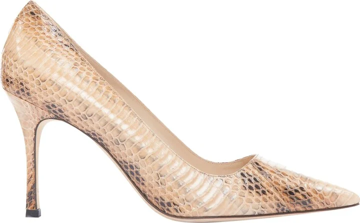 Nude Coated Slim Heel Pumps