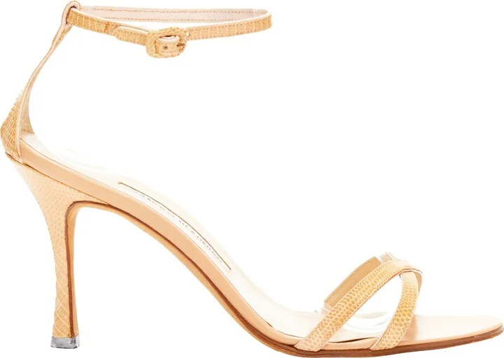 Nude Scaled Strappy Sandals