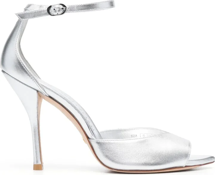 Nudist 100mm metallic-finish sandals