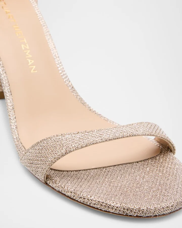 Nudist 75mm Metallic Block Sandals - Image 3