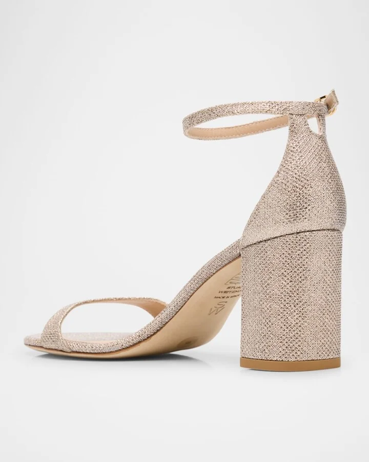 Nudist 75mm Metallic Block Sandals - Image 4