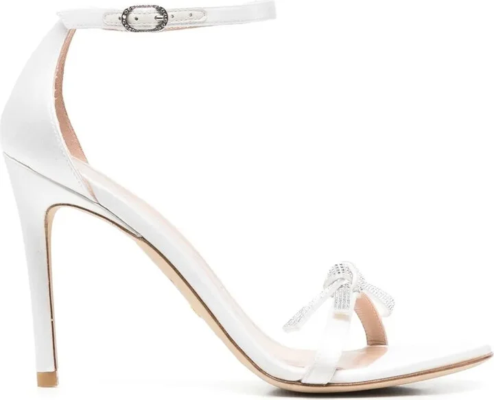 Nudist crystal-bow sandals
