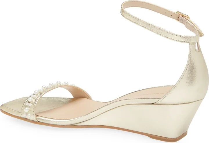 Nudist Curve Faux Pearl Demi Curve Wedge Sandal - Image 2