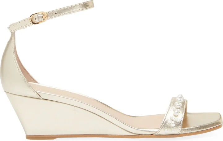 Nudist Curve Faux Pearl Demi Curve Wedge Sandal - Image 4