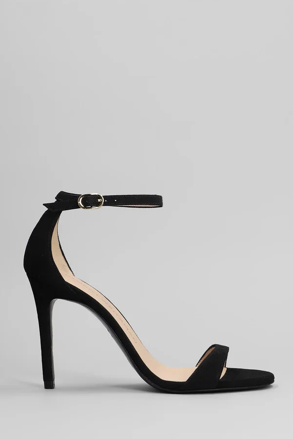 Nudist Ii Sandals In Black Suede