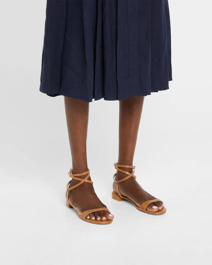 Nudist Leather Ankle-Wrap Sandals - Image 4