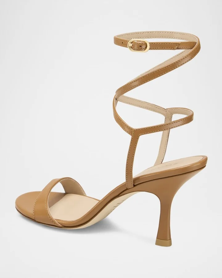 Nudist Leather Ankle-Wrap Sandals - Image 2