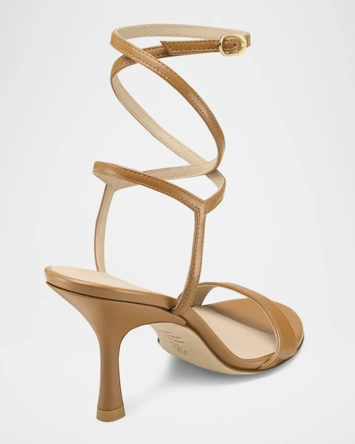 Nudist Leather Ankle-Wrap Sandals - Image 3