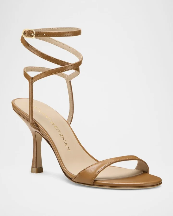 Nudist Leather Ankle-Wrap Sandals - Image 7