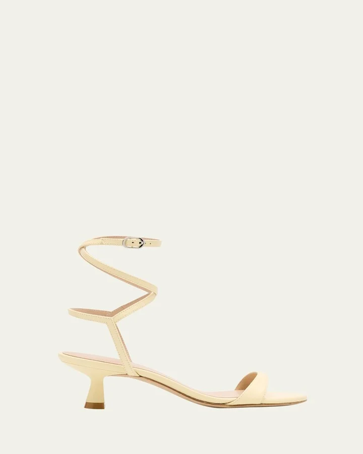 Nudist Leather Ankle-Wrap Sandals