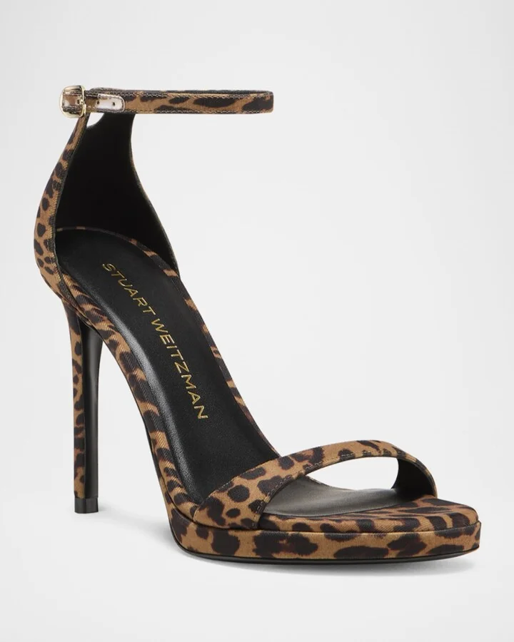 Nudist Leopard Ankle-Strap Platform Sandals - Image 2