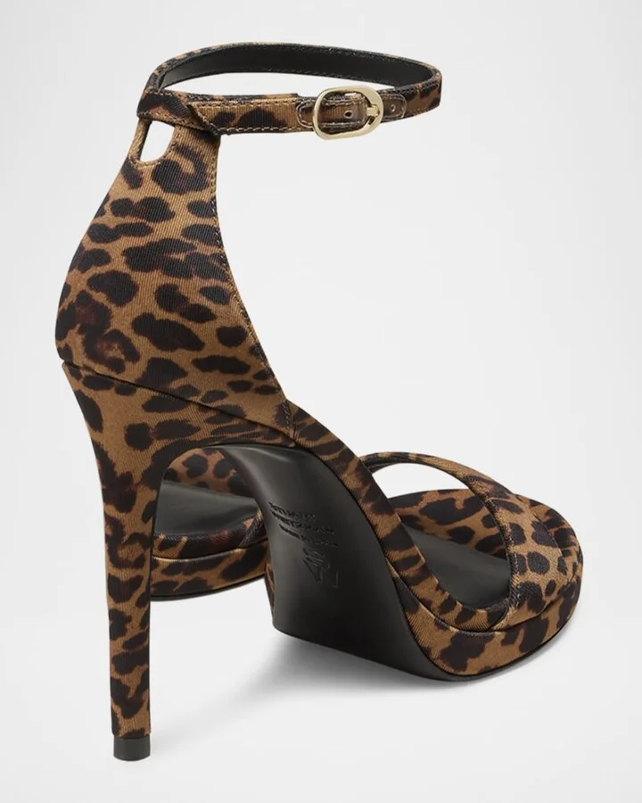 Nudist Leopard Ankle-Strap Platform Sandals - Image 4