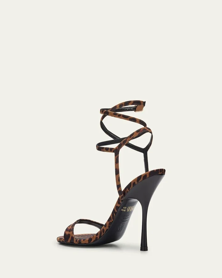Nudist Leopard-Print Stiletto Wrap Sandals - Image 2
