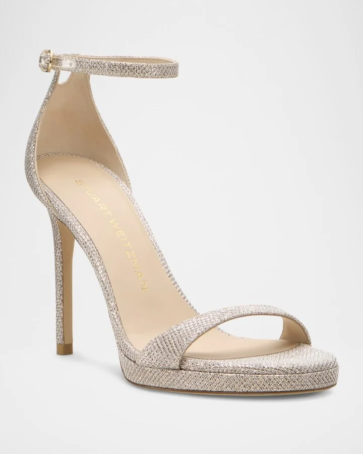 Nudist Metallic Ankle-Strap Platform Sandals - Image 2