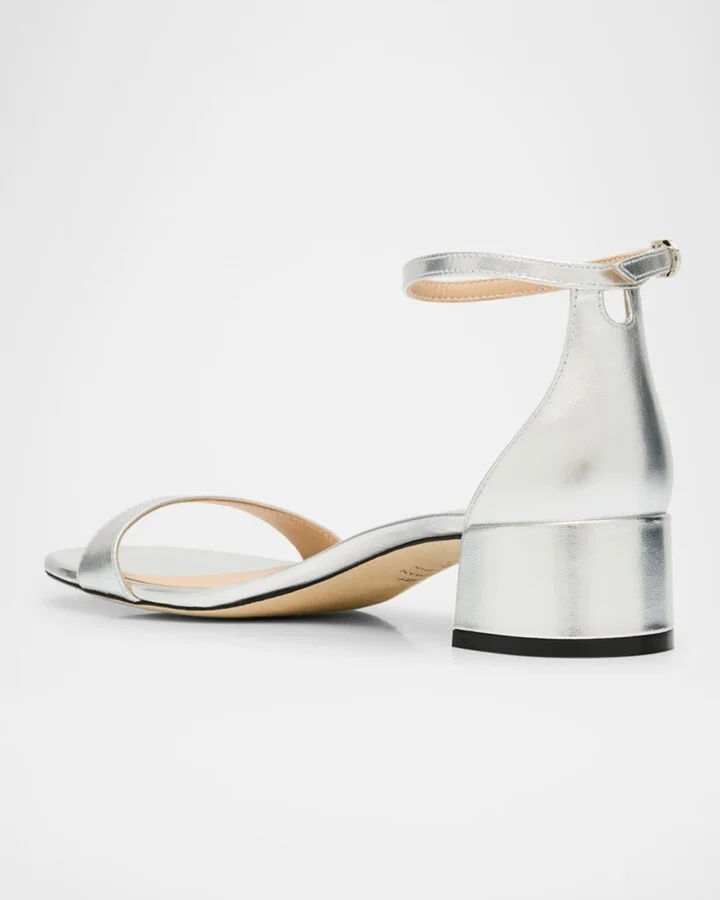 Nudist Metallic Ankle-Strap Sandals - Image 7
