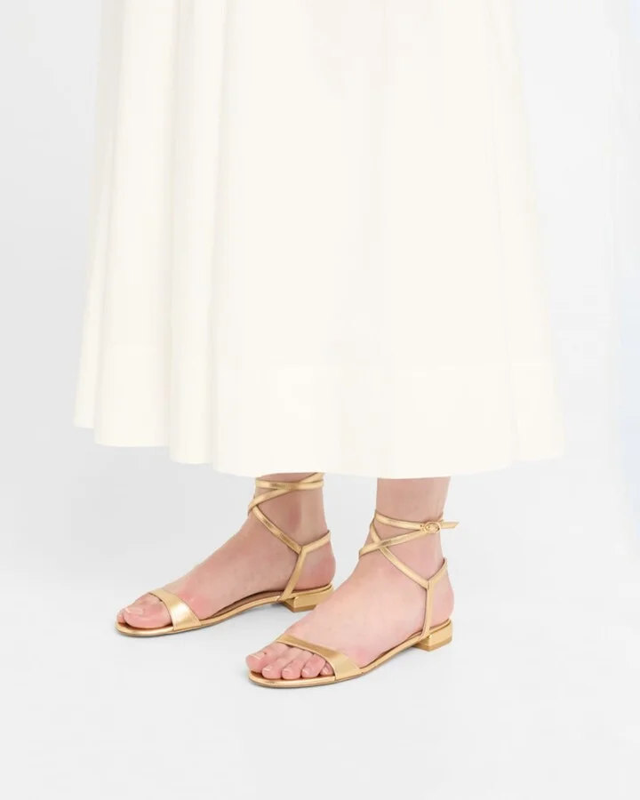 Nudist Metallic Ankle-Wrap Sandals - Image 3