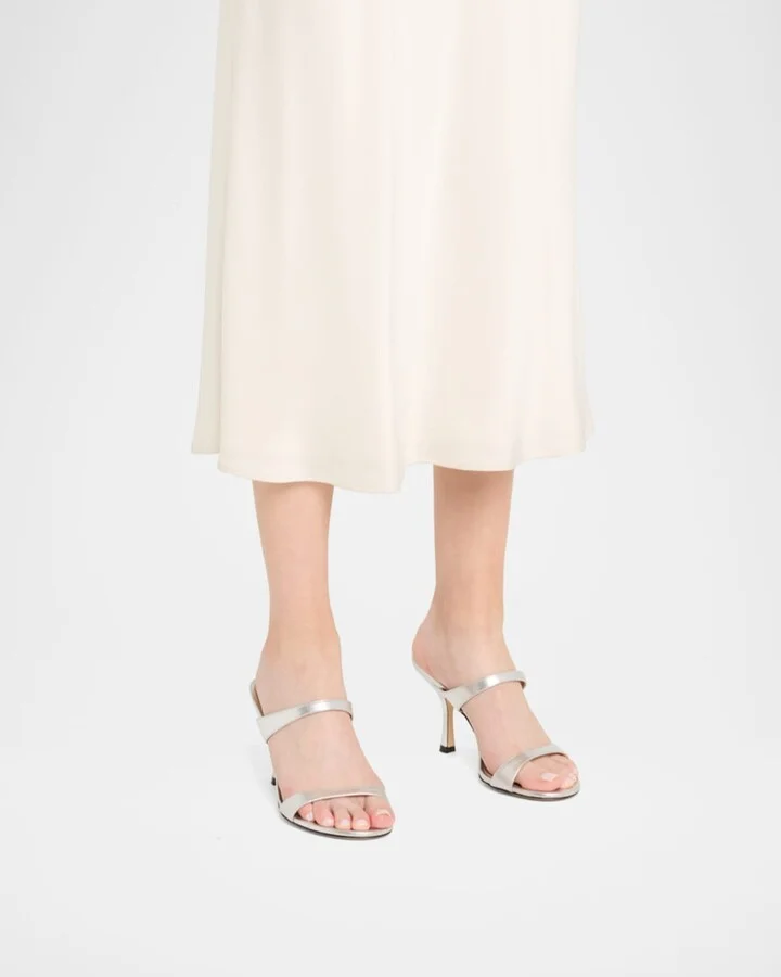 Nudist Metallic Dual-Band Slide Sandals - Image 3