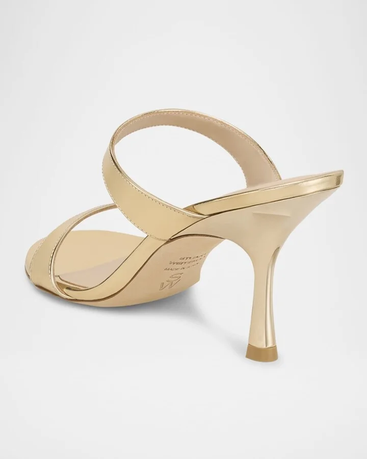 Nudist Metallic Leather Slide Sandals - Image 2