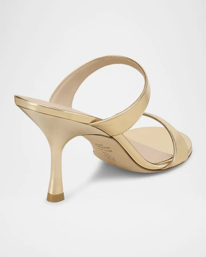 Nudist Metallic Leather Slide Sandals - Image 3