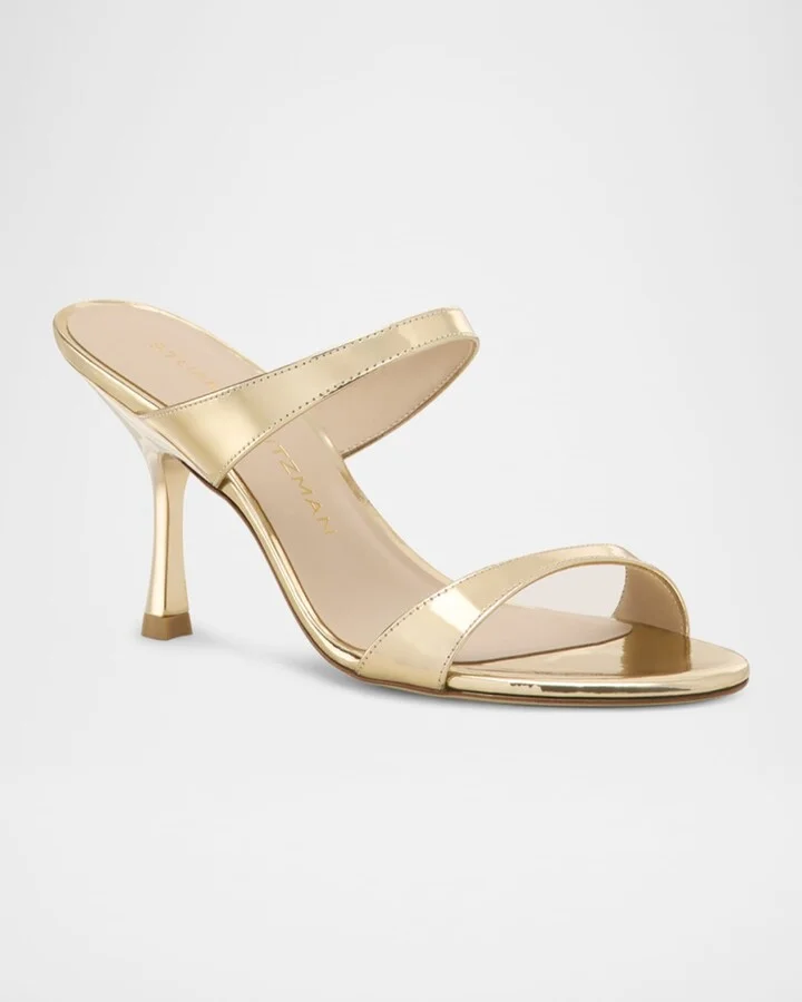 Nudist Metallic Leather Slide Sandals - Image 4