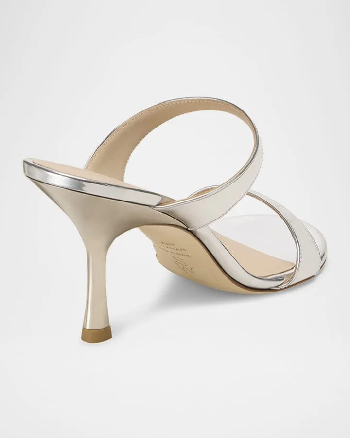 Nudist Metallic Leather Slide Sandals - Image 5