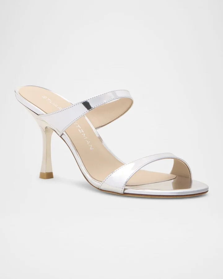 Nudist Metallic Leather Slide Sandals - Image 7