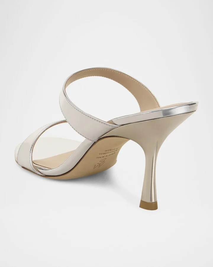 Nudist Metallic Leather Slide Sandals - Image 8