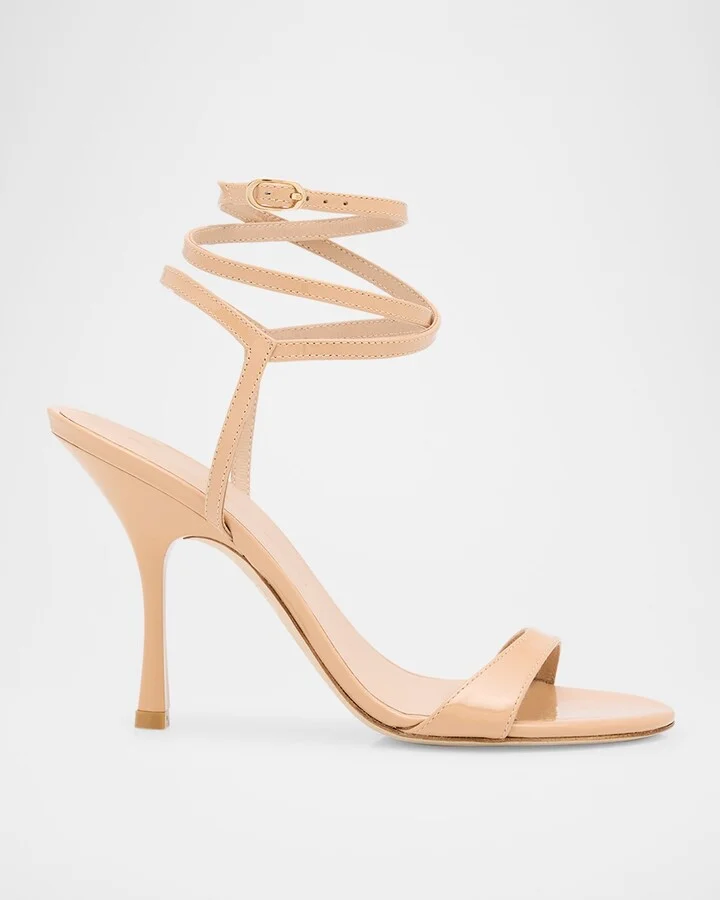 Nudist Patent Ankle-Strap Sandals