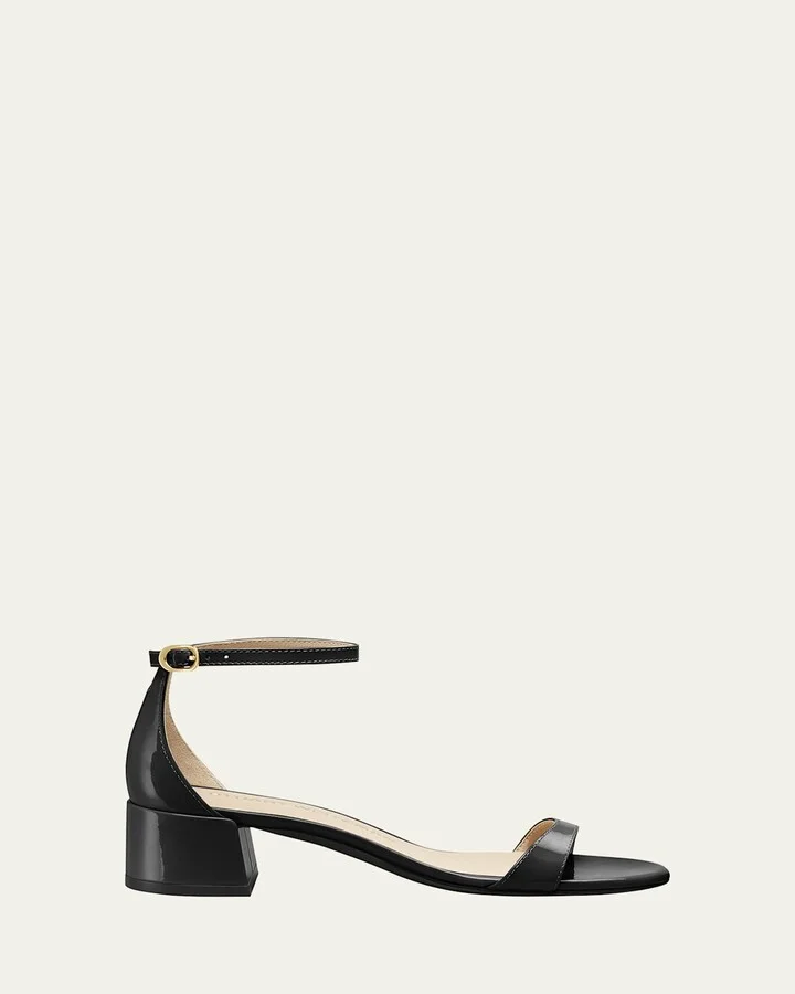 Nudist Patent Ankle-Strap Sandals
