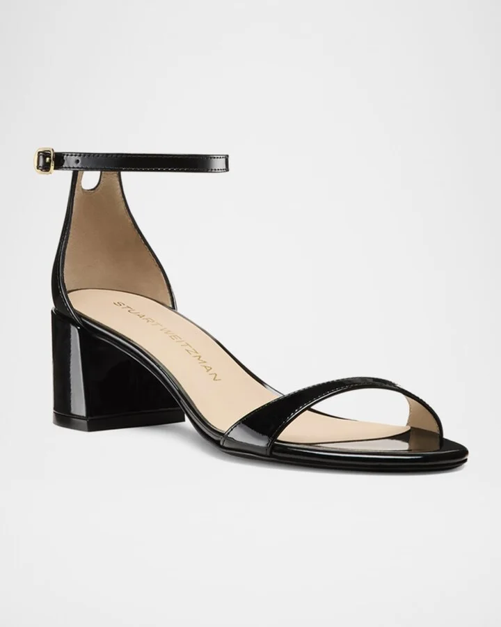 Nudist Patent Ankle-Wrap Low Sandals - Image 2