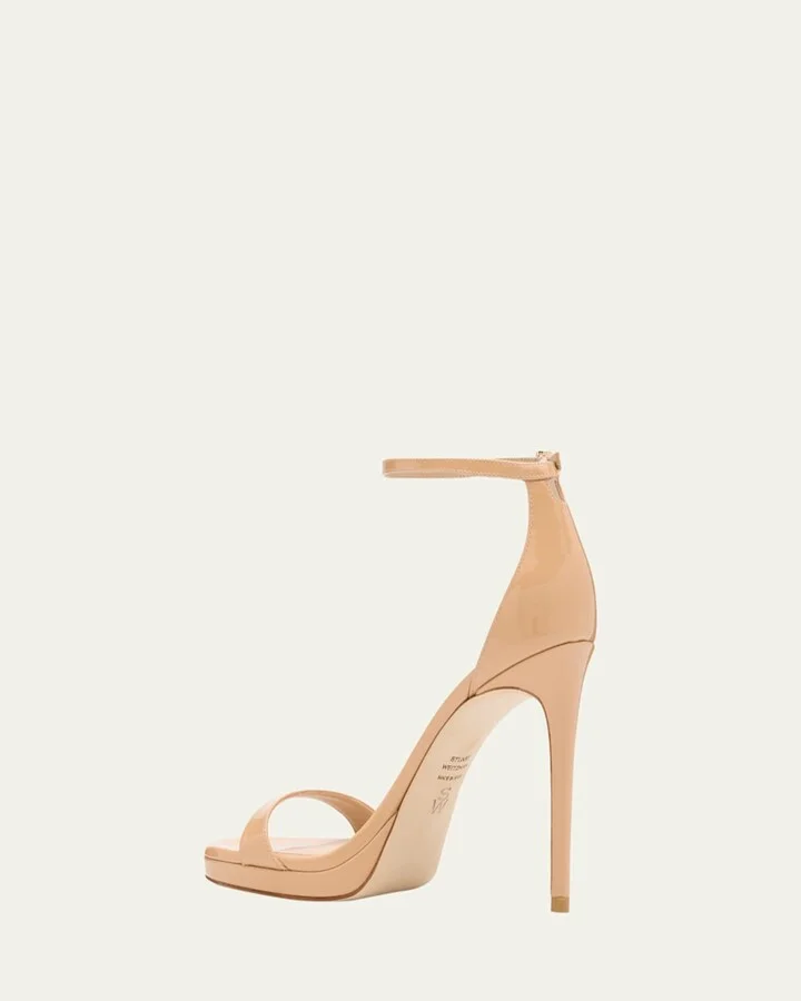 Nudist Patent Leather Stiletto Platform Sandals - Image 2