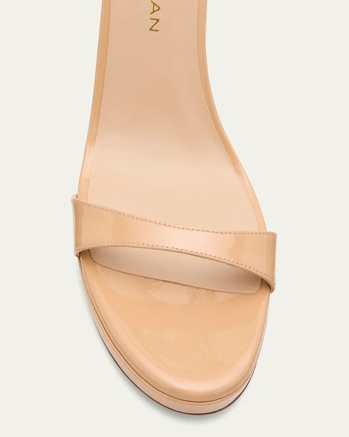 Nudist Patent Leather Stiletto Platform Sandals - Image 3