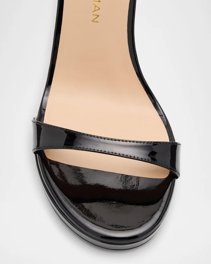 Nudist Patent Leather Stiletto Platform Sandals - Image 2