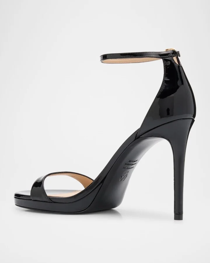 Nudist Patent Leather Stiletto Platform Sandals - Image 3