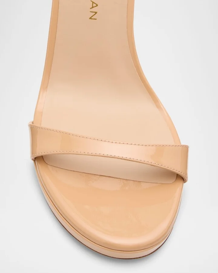 Nudist Patent Leather Stiletto Platform Sandals - Image 9