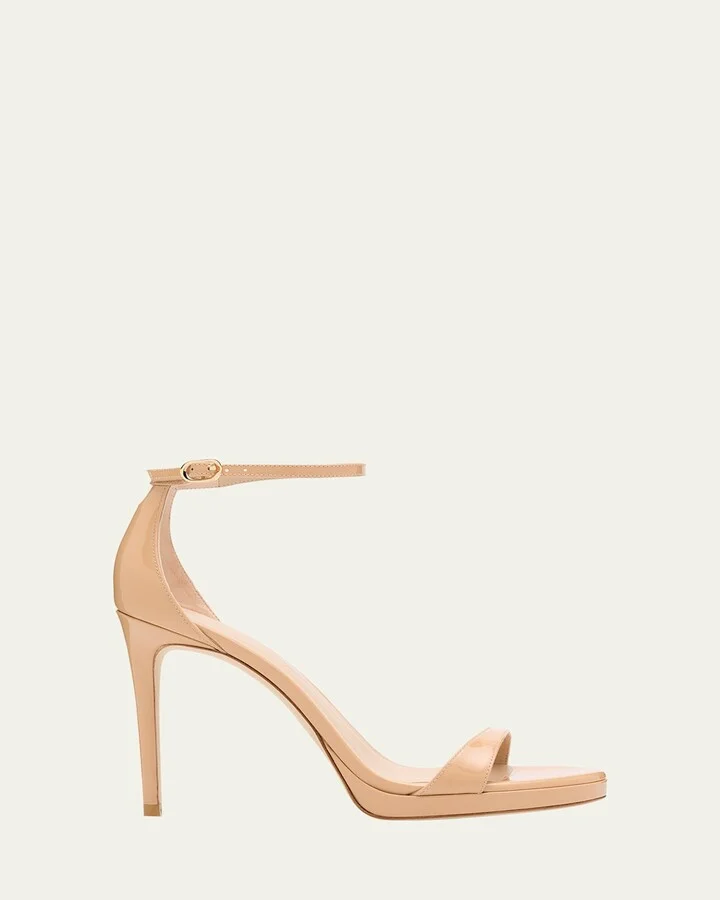 Nudist Patent Leather Stiletto Platform Sandals