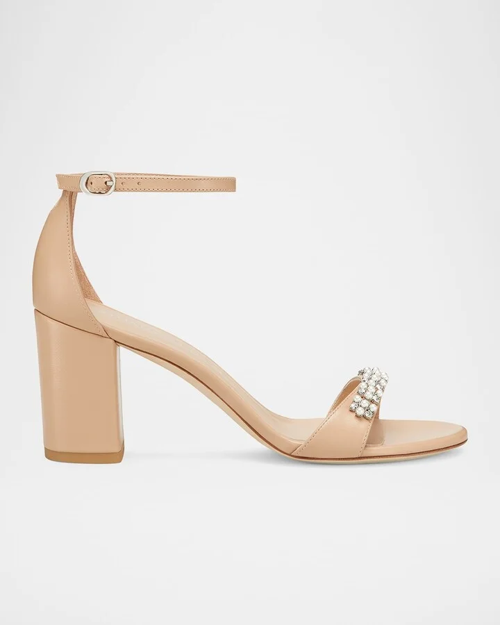 Nudist Poppy Embellished Ankle-Strap Sandals